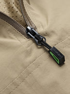 Men's Spring/Autumn Hooded Windbreaker Jacket, Loose Fit Plus Size Trendy Versatile Half-Zip Casual Workwear Jacket, Fashionable Thin Half-Zip Outerwear Suitable for Outdoor Sports, Travel, Hiking, and Adventure Wear - Khaki