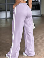 Women's Fashion - Long Trousers - Unique Waist Design for a Look, Daily Commute Style, Elegant, Fashionable, and Casual, Versatile for and All-Match Outfits, Suitable for Outdoor S, Japanese, Korean, European, and American Styles, Four Seasons - Light Purple
