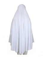 2pcs Women'S Solid Color Robe And Skirt Set, a Conservative And Elegant Outfit for Everyday Wear, Featuring Sleeves Inspired by Middle Eastern Traditional Culture, Abayas - White