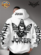 Warner Official Men's Hoodie, Multi Sided Clown Dark Dripping Graffiti Trendy Brand Printed Design, Machine Washable, Warm and Casual for Autumn and Winter, Daily Drawstring Hoodie, Multi Functional Sports and Leisure Loose Version - White