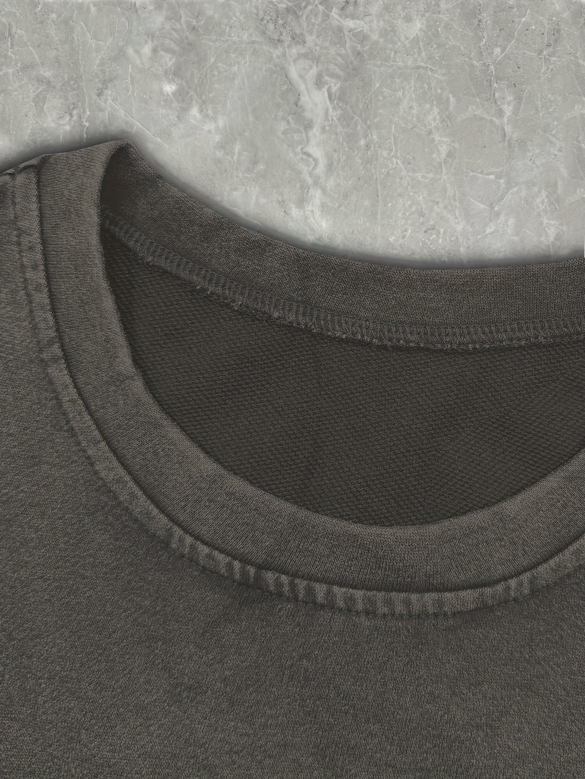 Loose-Fitting Round-Neck Fashion Women'S Clothing with Letter Print And Washed Short Sleeves - Grey