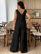 Sleeveless, Loose Jumpsuit Suitable for Casual Wear And Commuting - Black