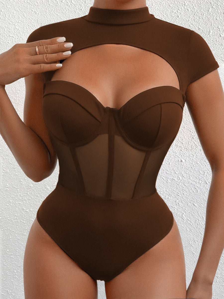 Women'S Sexy Bodycon Dress, Y2K Party Jumpsuit, Fashion Solid Color Tight Outfit Suitable for Valentine'S Day Party Date Evening Nightclub Carnival, Korean Trendy Clothing, Bodycon Slim Fit Dress, Women'S Casual Wear, High Quality Women'S Clothing - Dark Brown