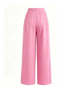 Summer High-Waisted Wide-Leg Pants for Women, High-Quality Draped Loose Straight-Leg Trousers, Casual Pants, Thin Style + Talan - Peach