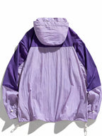 Men'S Hooded Jacket, Summer Lightweight Outdoor Jacket, Breathable Casual Coat, Zippered Pockets, Suitable for Fishing, Running, Hiking And Outdoor Travel, Ideal for Summer Outdoor Activities And Sports - 【Purple】