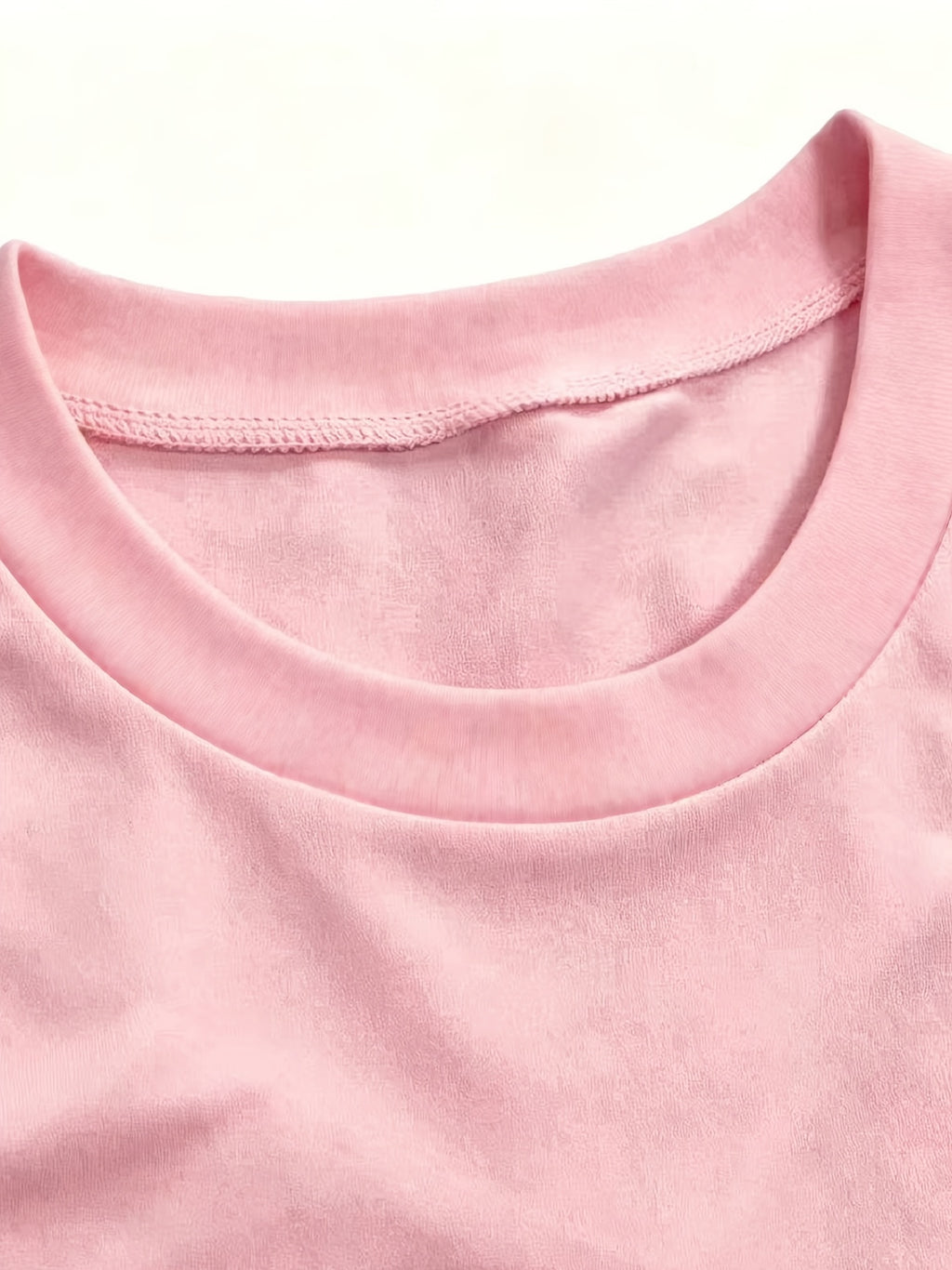 Sexy Streetwear Drop Shoulder Long Sleeve T-Shirt with Side Slit, American Style - Pink