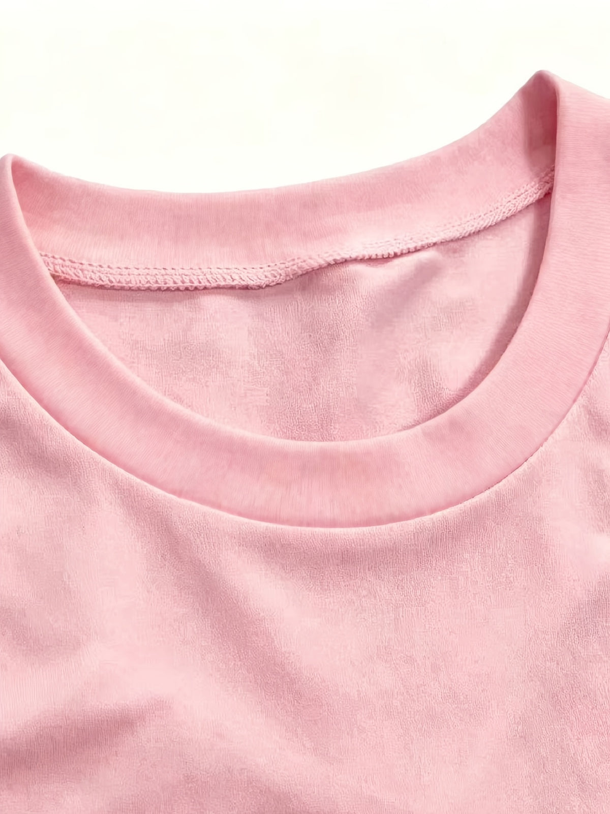 Sexy Streetwear Drop Shoulder Long Sleeve T-Shirt with Side Slit, American Style - Pink