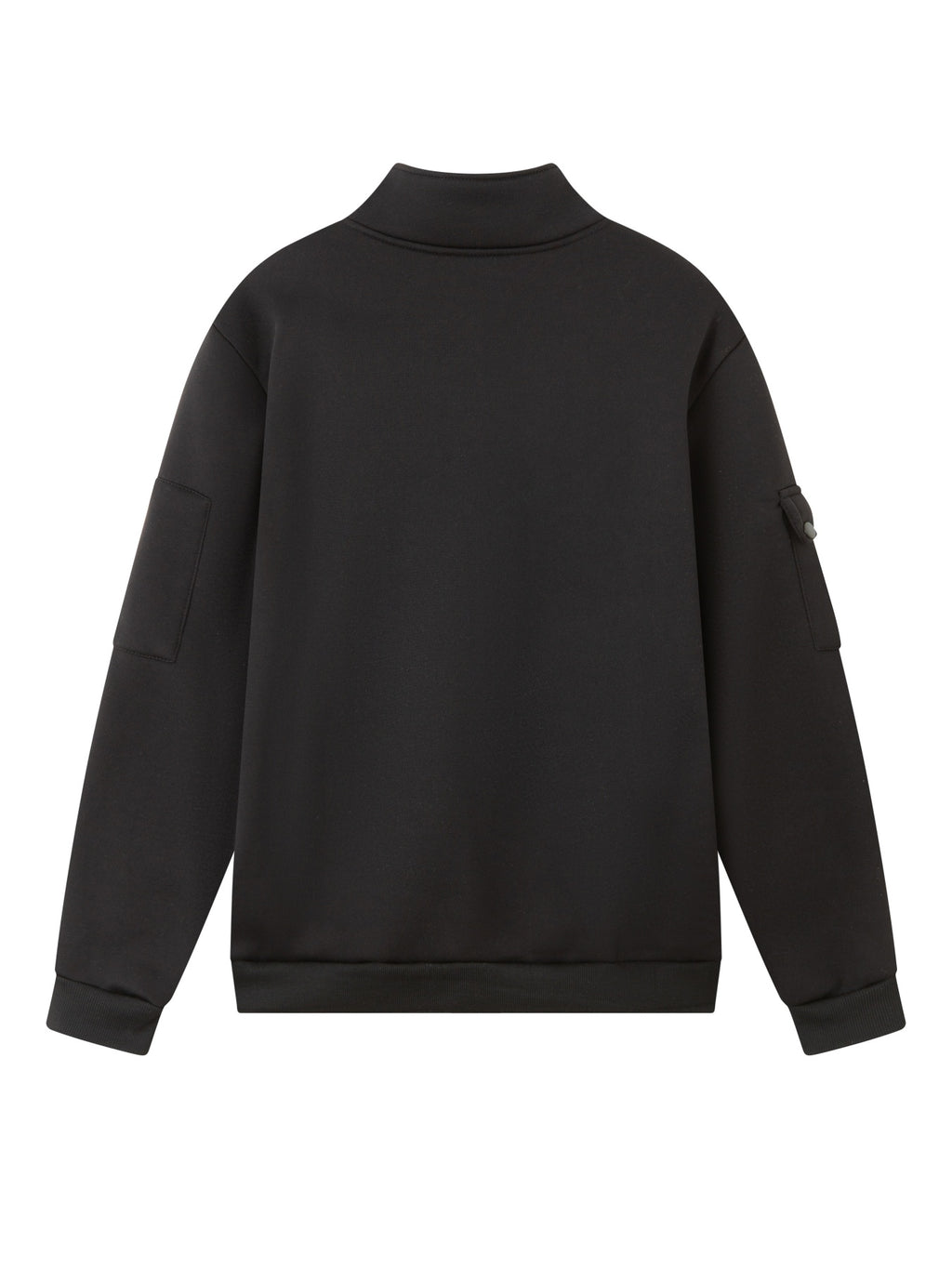 Spring and Autumn Men's Half-Zip Sweatshirt with Print, Loose Fit, Stand-Up Collar, Casual Sport Pullover - Black