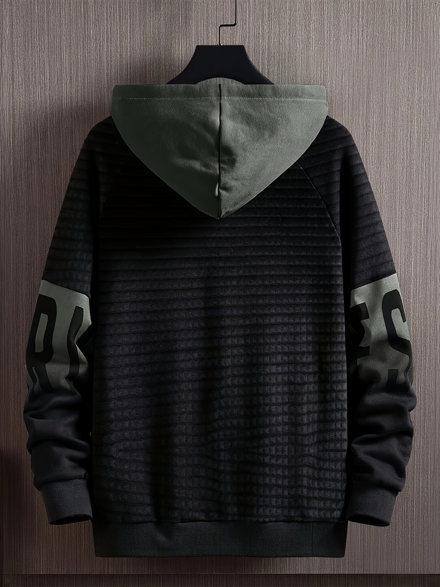 Men'S Fashion Hoodie Sweatshirt - Black Crash Gray