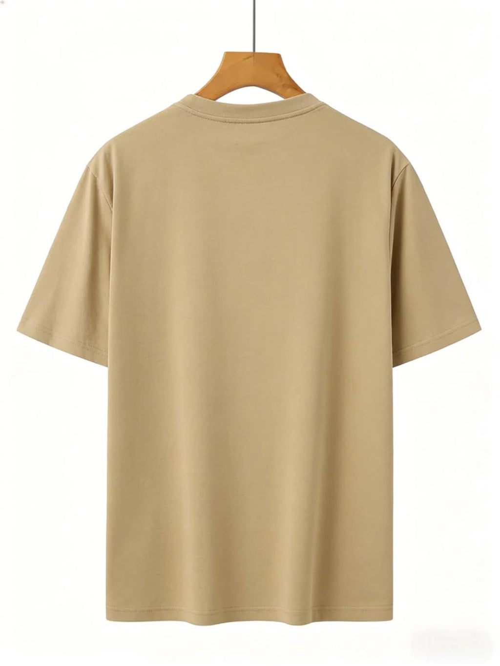 Men's Summer Casual Sports T-Shirt Colorful Trefoil Print Design Street Casual Trendy Design Suitable for Multiple Occasions Sporty Style Round Neck Breathable Quick-Dry Daily Wear - Khaki