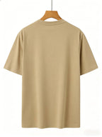 Men's Summer Casual Sports T-Shirt Colorful Trefoil Print Design Street Casual Trendy Design Suitable for Multiple Occasions Sporty Style Round Neck Breathable Quick-Dry Daily Wear - Khaki