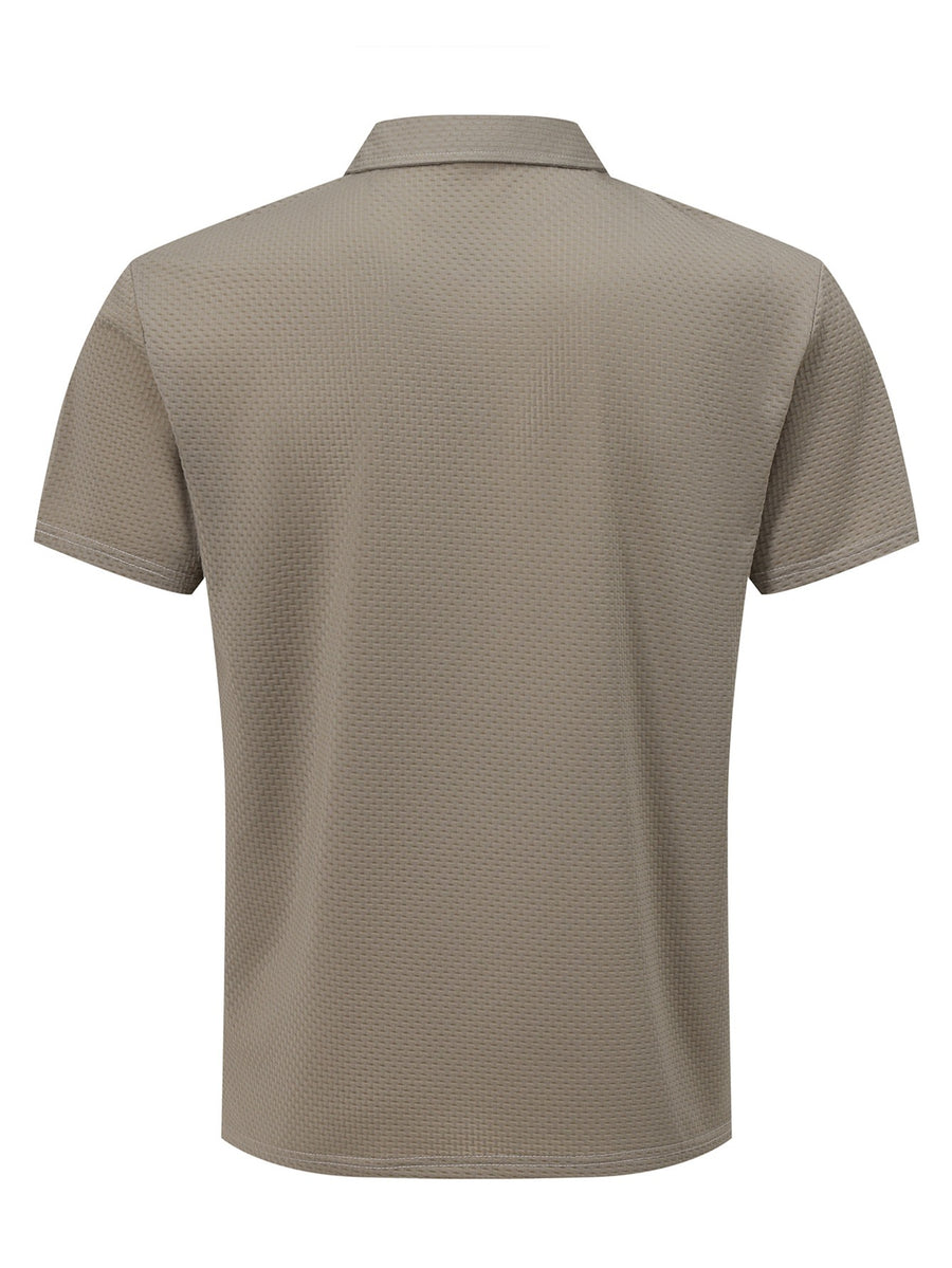 Men'S Stylish Casual Short-Sleeve Polo Shirt, Available in a 2-pc at a Discount! Comfortable T-Shirt Made from New Jacquard Quick-Dry Fabric, Perfect for Outdoor Equestrian And Golf Activities. Fashionable Casual Wear - Black + Khaki
