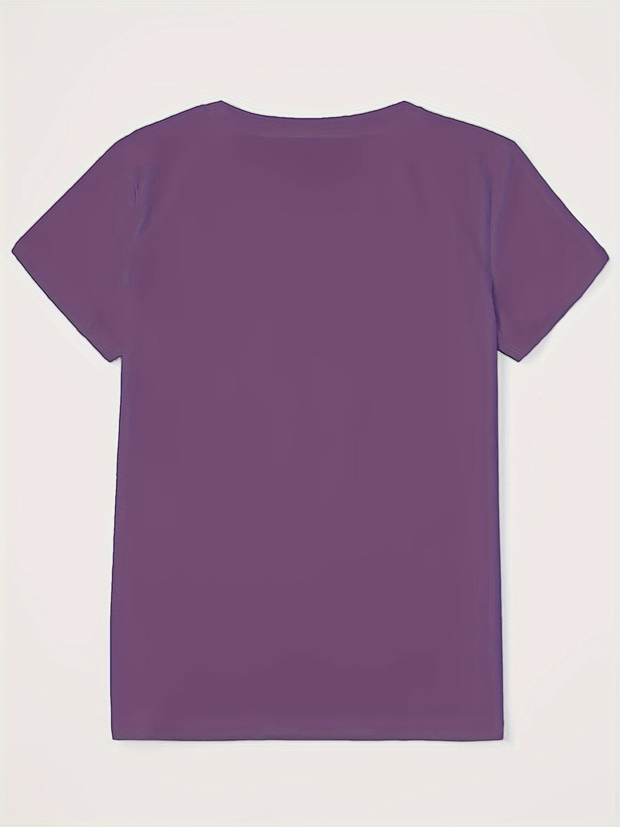 Casual T-Shirt for Women Featuring a Bow Print, Short Sleeves, And a Crew Neck. Made from Lightweight, Perfect for Spring And Summer. Machine Washable with a Butterfly Design, This Glossy Finish Tee Offers a Comfortable Fit for Everyday Wear. - Purple