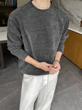 Men'S Casual Sports T-Shirt, 1pc Men'S Fashion Trendy Casual Long Sleeve T-Shirt, Loose Fit, Comfortable Stretch Fabric, Suitable for Daily Casual Wear - Grey