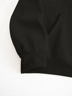 Cartoon and Animation Printed Single Piece Loose Casual Hooded Tri Luo Fashion Women's Hoodie Sweatshirt - Black
