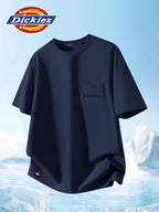 Lisheng Yue Selection DICKIES International Brand Men's Short-Sleeve T-Shirt, Summer 2026 New Style, Cooling Lenzing Bamboo Rayon, Premium Feel, Pocket, Regular Shoulder, Half-Sleeve, Men's Lenzing Bamboo Rayon Pocket Short T-Shirt - Navy Color