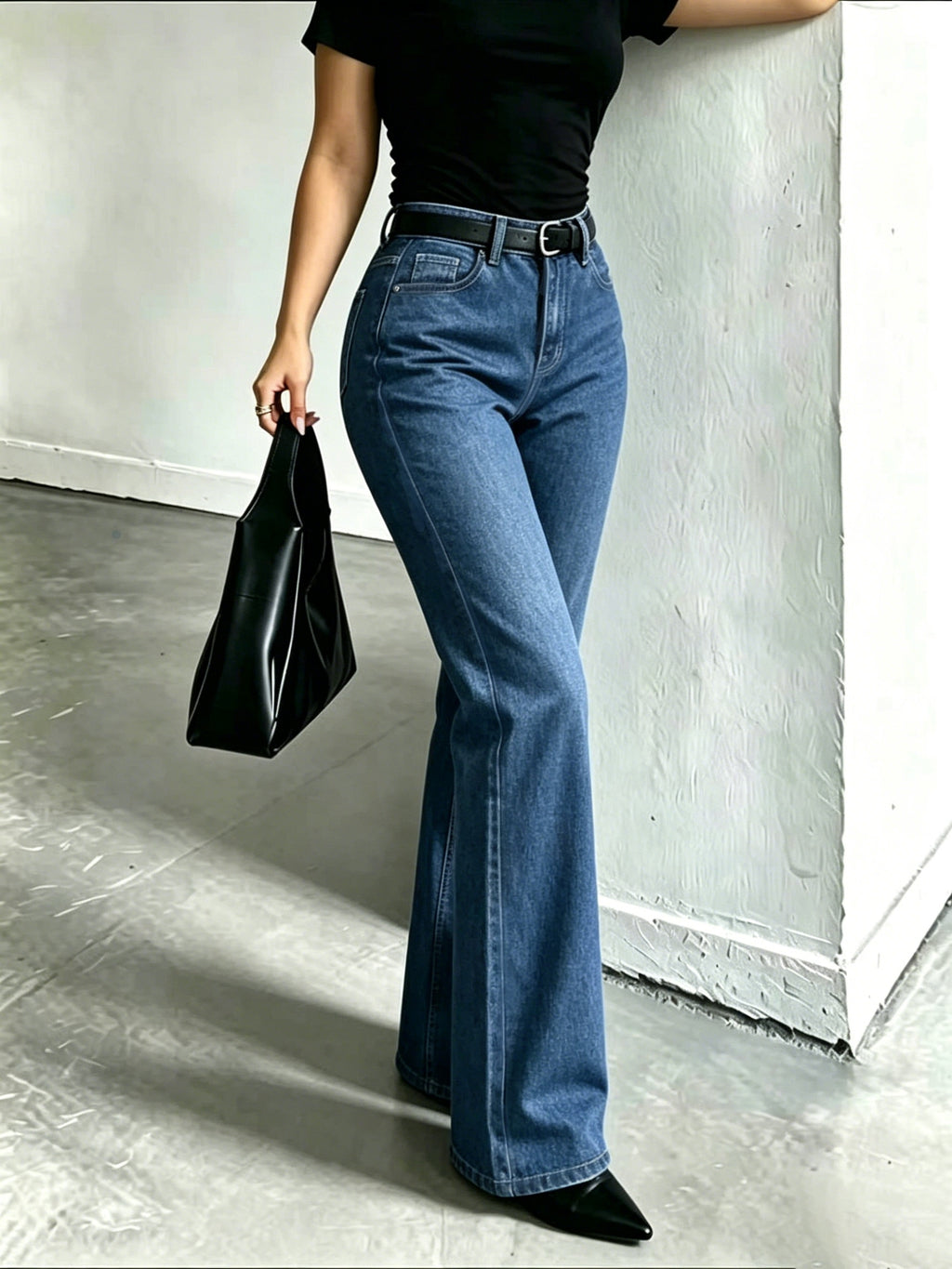 A10050# Simple and Stylish Jeans - Navy Color