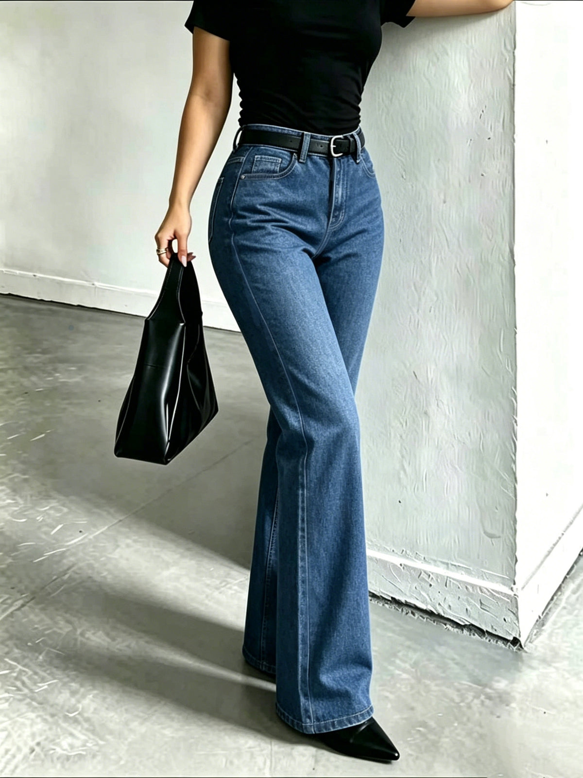 A10050# Simple and Stylish Jeans - Navy Color