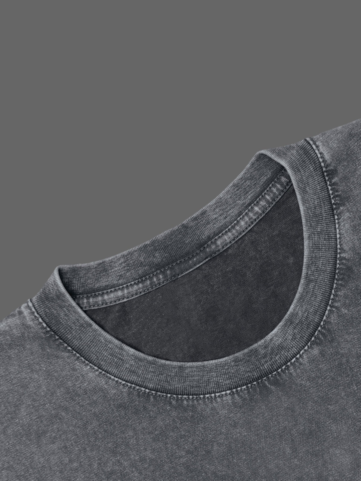 Solid Color - Summer Drop-Shoulder Casual Retro Washed T-Shirt, 100% Pure Retro Washed Short Sleeve, Street Style Wear, Suitable for Everyday Outings, Retro Summer Casual Vacations, Women'S Fashionable And Versatile Top - Iron Gray