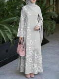 New 2026 Special Collection, Muslim Robe Style, Muslim Women'S Long Dress, Middle Eastern Traditional Cultural Costume, Suitable for Malaysian Women'S Wear, Middle Eastern Women'S Fashion Retro Artistic Style - Mixed colors
