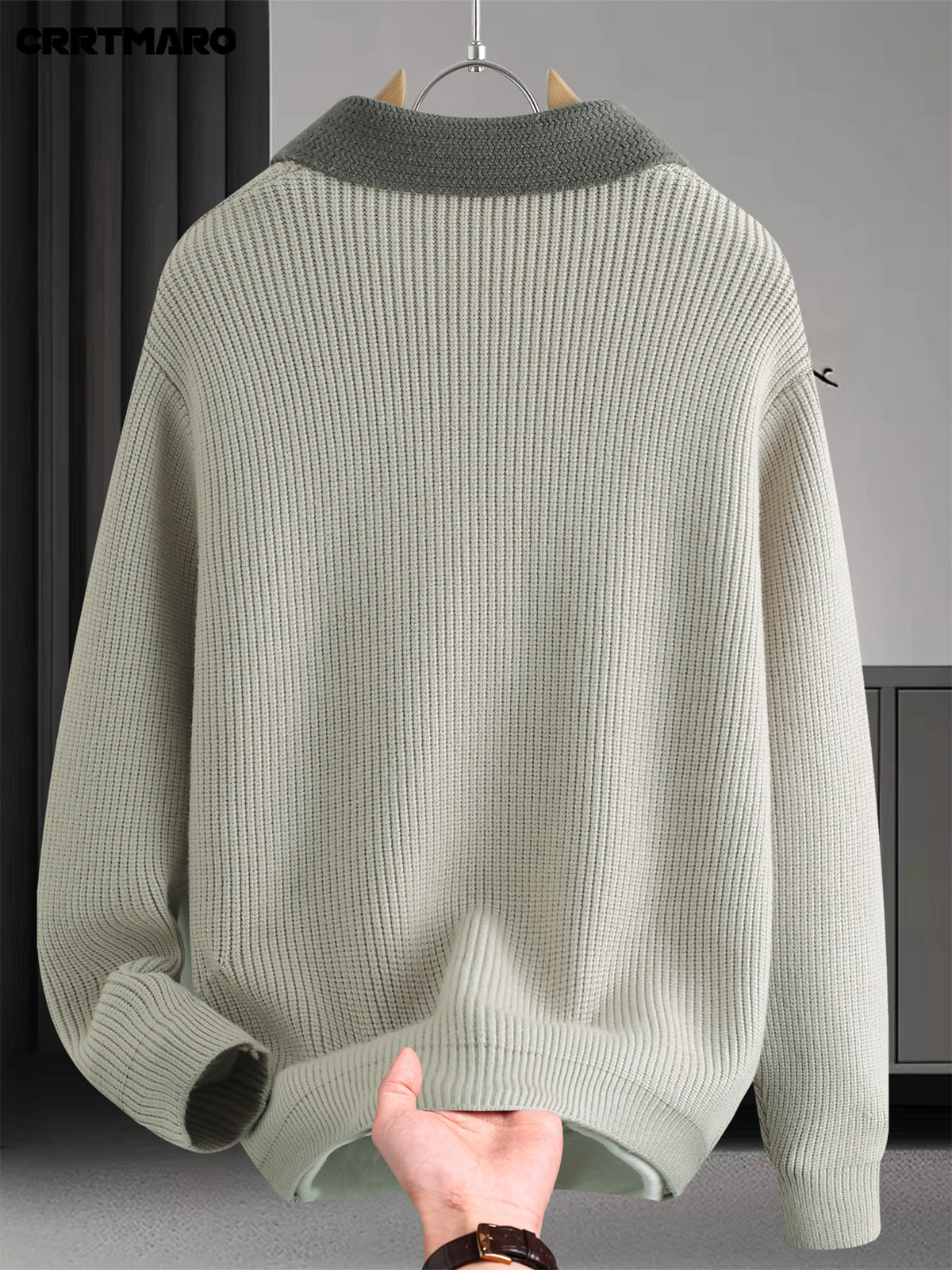 Men'S Pullover Sweater, Warm Long Sleeve Casual Top for Fall And Winter, Knit - Dark Gray