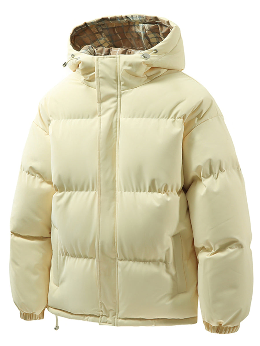 Spring And Autumn Men'S Jacket 2026 New Men'S Solid Color Cargo Coat Multi-Color Warm Thick Daily Outing All-Match Jacket - Light Yellow