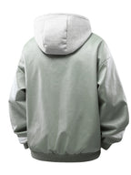 Men's Autumn/Winter 2-in-1 Look Hooded Baseball Jacket - Bean Green