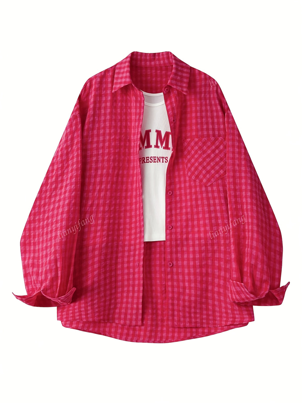 Elegant All-Season Women's Loose Collar Sweater with Single Pocket, Multi-Color, Commuter Casual Wear - Red