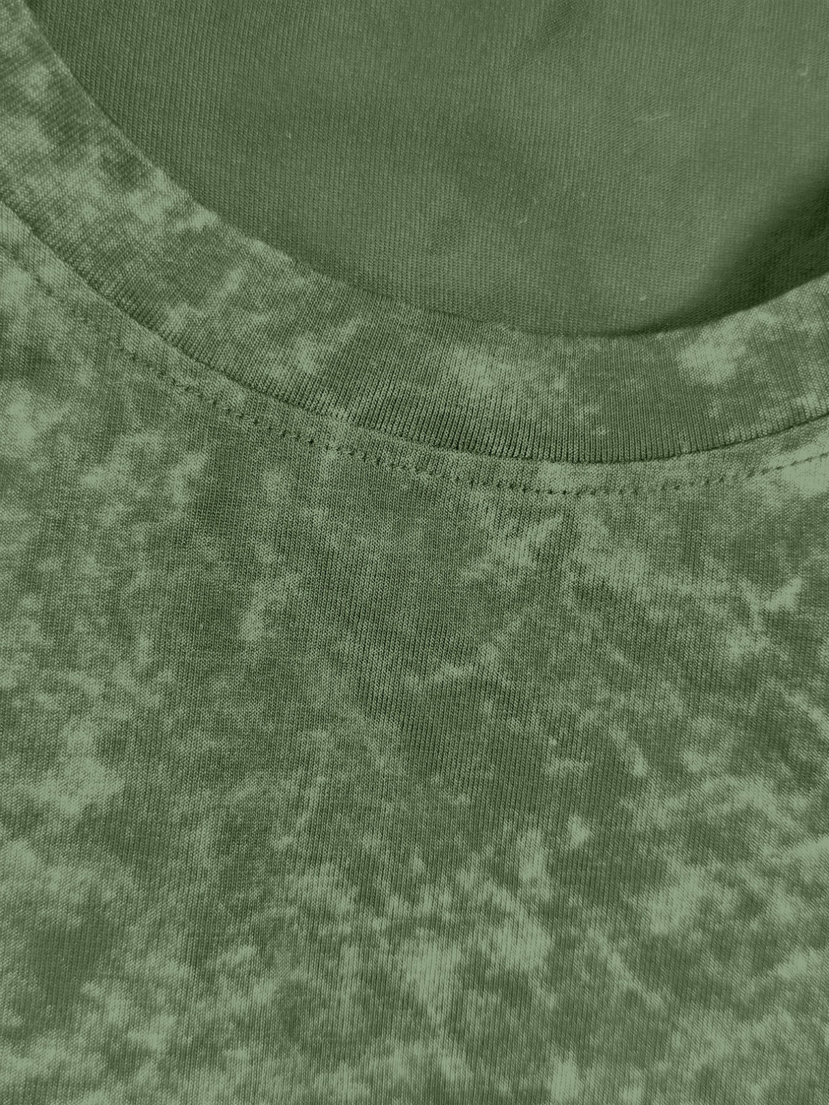 Versatile Basic 3pcs Set Distressed Long-Sleeve Men's Washed Crew Neck Daily Commute Casual Long-Sleeve Top - Green+Khaki+Light Blue