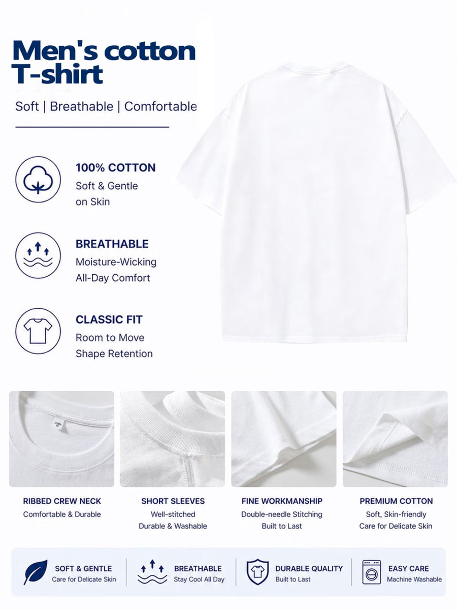 Unisex Summer Loose Round Neck Short Sleeve T-Shirt, Suitable for Daily Commute, Street Outings, City Travel, And Gatherings, Large Superman S Logo Hand-Drawn Sketch Print on Back, Small Pattern on Chest, Easy Artistic Atmosphere - White