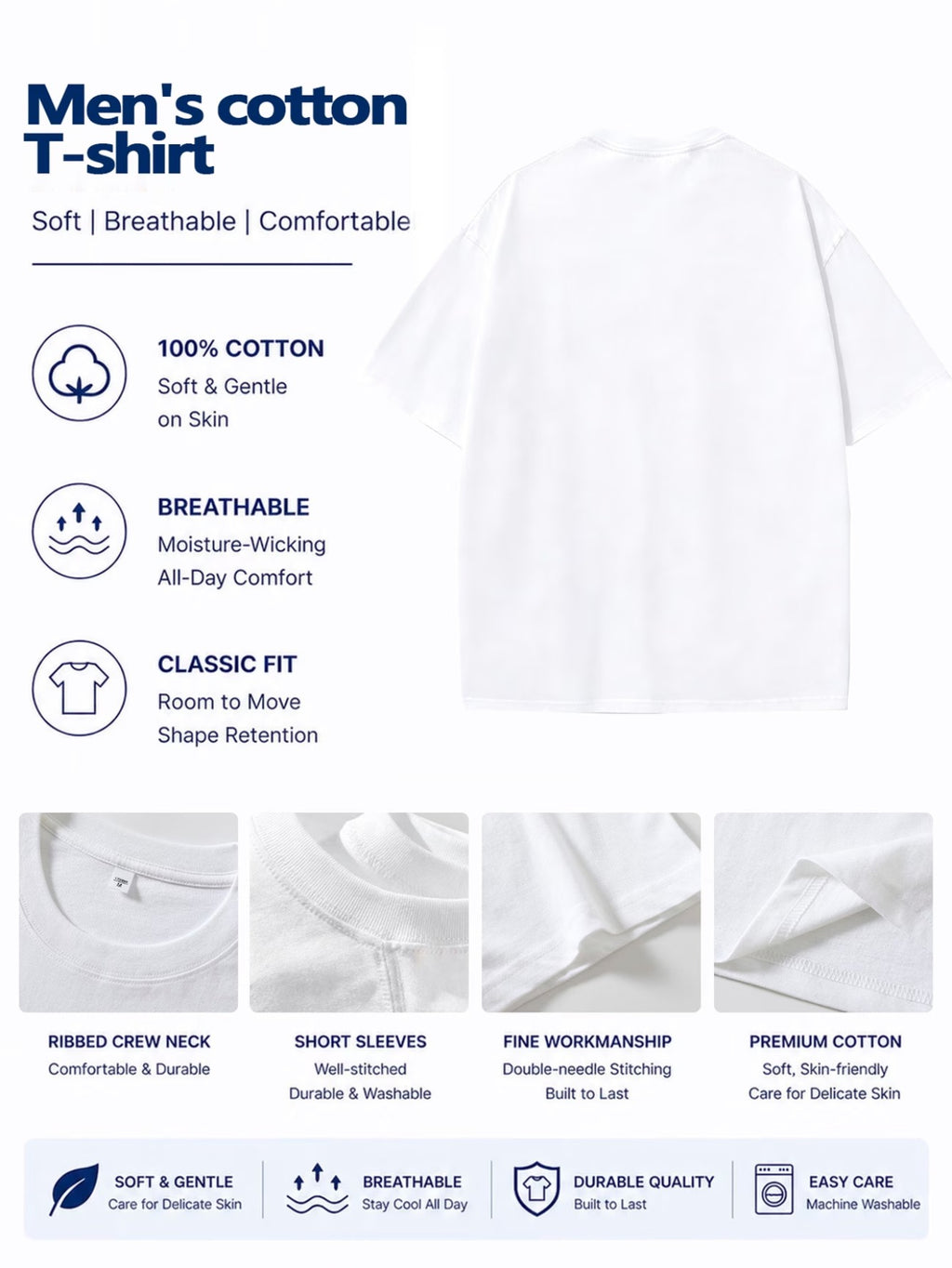 Warner Authorized License] Unisex Summer Loose Round Neck Short Sleeve T-Shirt, Suitable for Daily Commute Street Outings City Travel And Friend Gatherings Fitness Wear - White