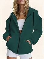 Authorized by Warner, Women'S Hoodie, Sketched Half Body Spider- Print, Casual Zipper Jacket with Pocket, Autumn/Winter Hoodie, Comfortable And Versatile with Pattern - Green