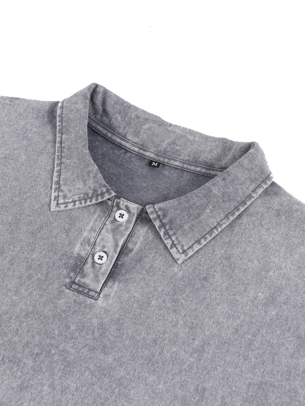 240G Heavyweight Combed Pure Men'S POLO Shirt Easy Retro Washed Loose Lapel Short Sleeve Skin-Friendly Temperament Autumn Summer Daily Commute Casual Top - Dark Gray