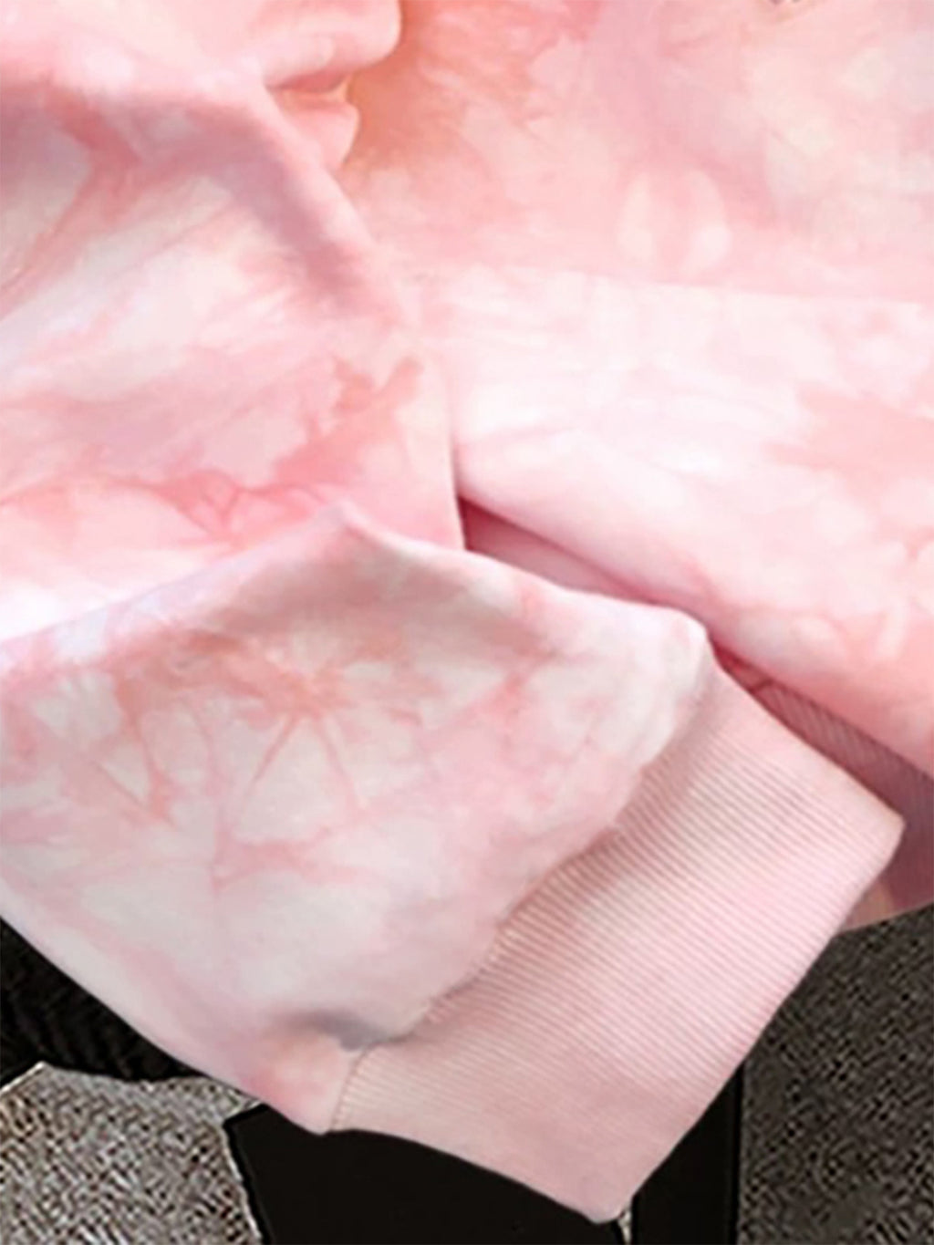 American Trendy Autumn Winter New Cute Style Letter Print Long Sleeve Hooded Fleece Tie-Dye Design Women'S Sweatshirt American Vintage Loose Chic All-Match Fashion Hoodie - Pink Color