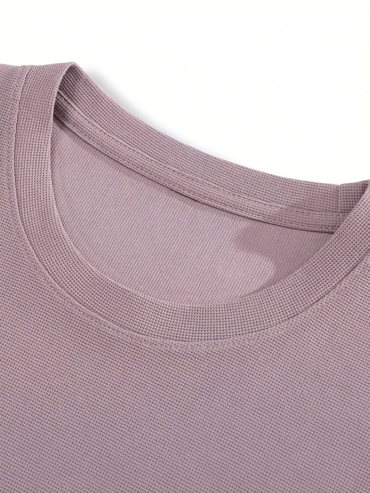 Versatile Summer Casual Small Waffle Grid Cool Short-Sleeved T-Shirt 4pcs Set - Purple+Army Green+Medium Gray+White
