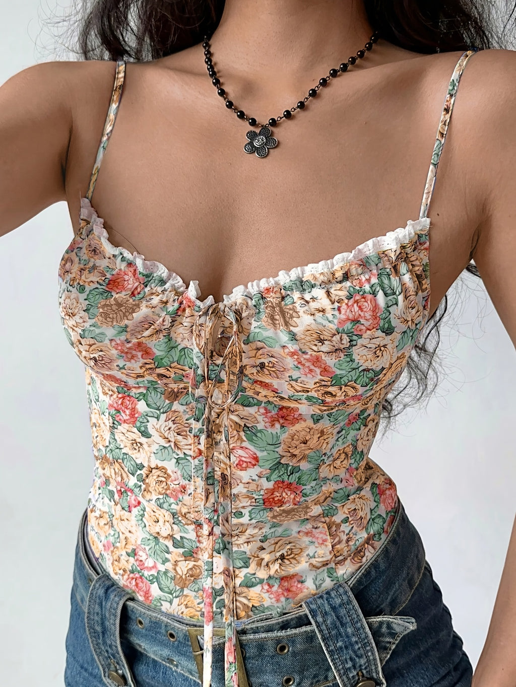 Women'S Elegant Printed Suspender Vest, a Must-Have Item for Summer, Women'S Suspender Top, Women'S Summer Clothing, Women'S Corset, Women'S Printed Corset - ginger-colored
