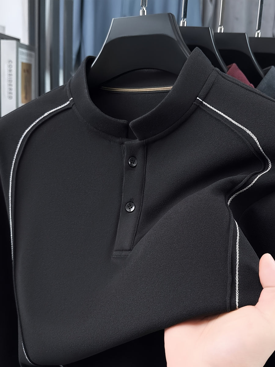 Father's Day Gift for Men 2026 Spring New Arrival Three-Layer Sweatshirt, Heavy-Duty Stitching with Double-Sided Cationic, Essential Business Commute Wear - Black