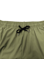 Women's Summer Casual Cropped Shorts with Elastic Waist, Drawstring, Zipper Pockets, Y2K Print, Reflective Logo, Lightweight and Breathable Fabric. Suitable for,, Family Travel, Vacations, and Daily Commuting. A Great Gift for Holidays - Khaki