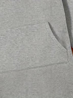 Autumn and Winter Fleece Hoodie Dress with Fashion Trend Print Kangaroo Pocket, Women's Casual Dress, Women's Casual Hoodie - Grey