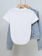 Authorized Women'S Round Neck 100% Short Sleeve T-Shirt, 67 Number Pattern with Hello Kitty My Melody Kuromi Kuromi Cute Print Women'S Elegant Round Neck Short Sleeve T-Shirt, Soft Fabric Spring Summer Versatile Casual Top - White
