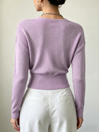 Women'S New Arrivals INS Autumn/Winter Cross-Collar Pullover, Elegant Versatile Loose Fit Machine Washable Long-Sleeve Knitwear - Purple