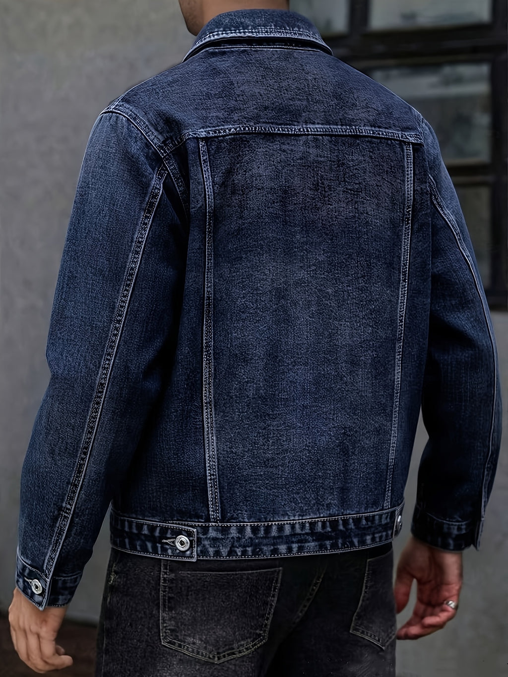 New Arrival: Snowflake Washed Trendy Denim Jacket - Navy Color