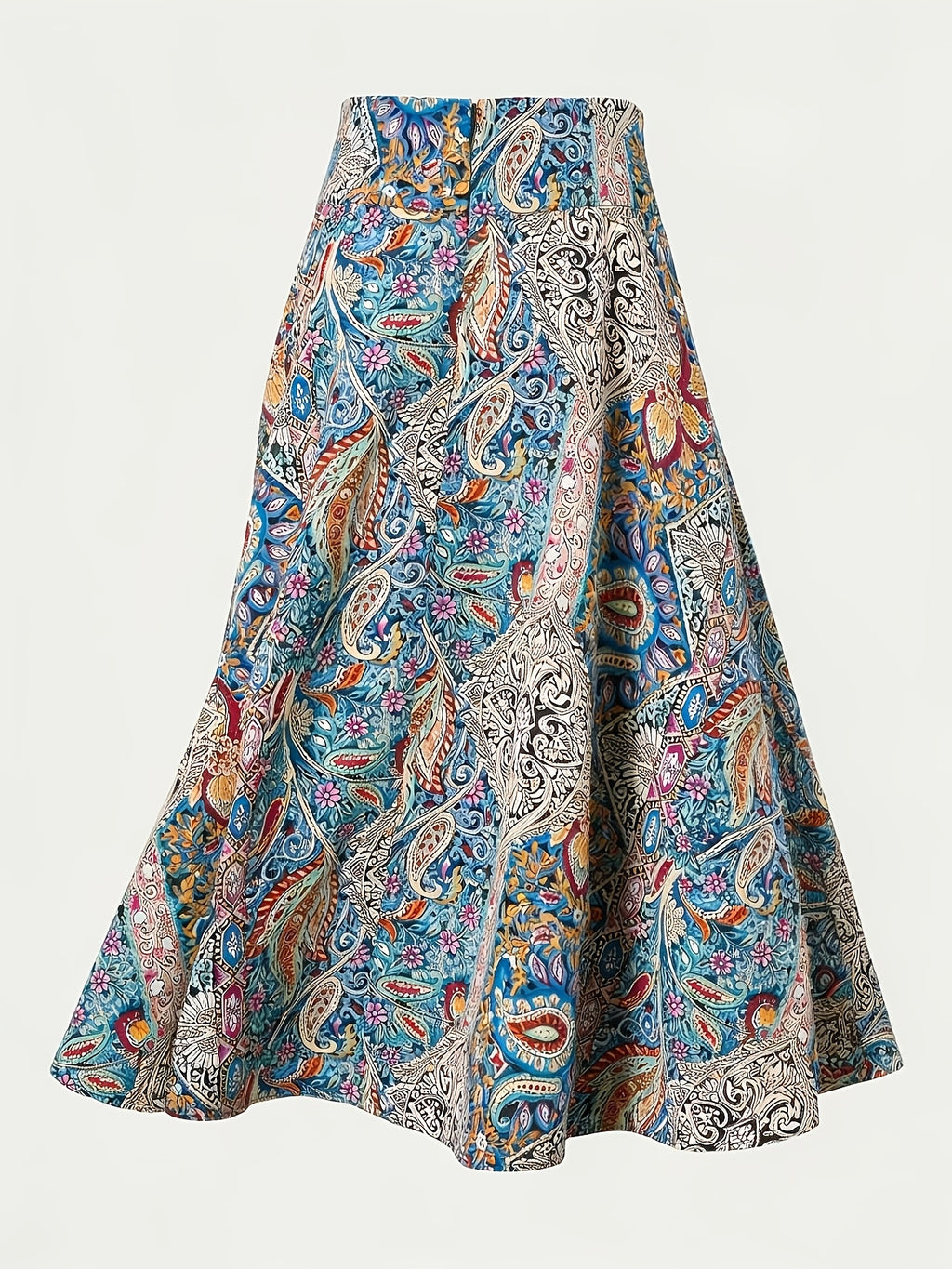 Women'S Bohemian Style Printed Casual Minimalist Side-Tie Midi Skirt - Multicolor