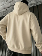 Men's Hooded Sweatshirt with PARIS Print, Comfortable, Casual, Soft, Breathable for Spring and Autumn Daily Commuting - Apricot