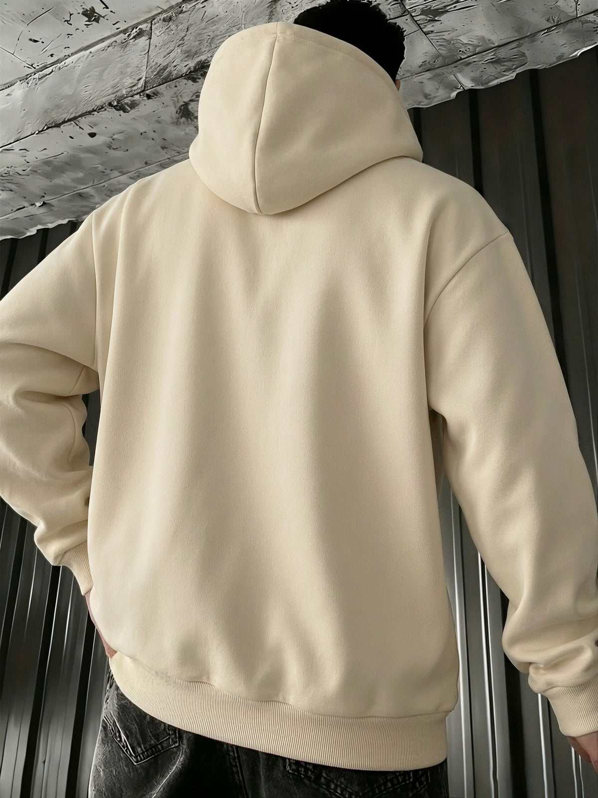 Men's Hooded Sweatshirt with PARIS Print, Comfortable, Casual, Soft, Breathable for Spring and Autumn Daily Commuting - Apricot
