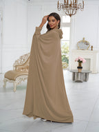 1pc Elegant And Fashionable Hooded One-Piece Abaya Été Abaya Femme Women Abaya Muslim Dress Robe Été Abaya Femme Prayer Jilbab - Khaki