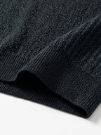 Men'S Shirt Collar Knit Polo, Exquisite Metallic Letter Embroidery on Forearm, Understated Luxury Detail, Enhancing Single Item Quality, Reducing Clumsy Full-Area Prints - SINBOS - Black