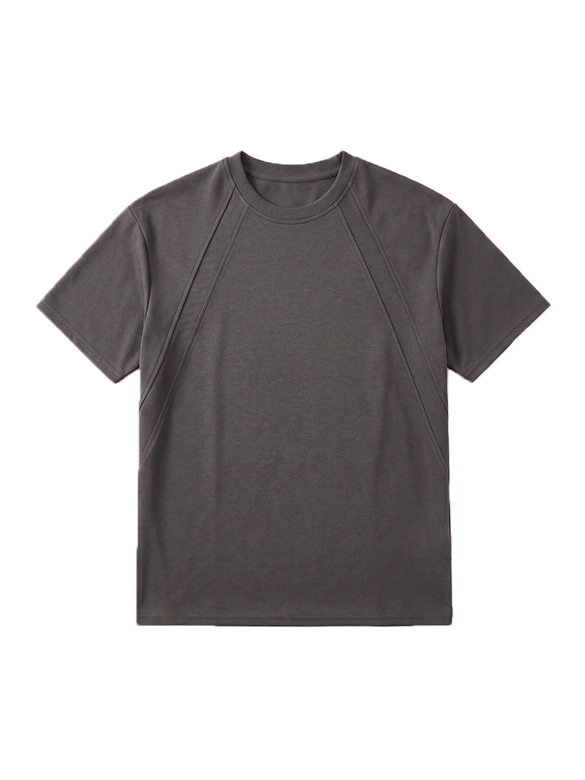 TX104 New Summer Loose-Fit Sporty Casual Outdoor Spliced Short-Sleeve T-Shirt Men's Top Sweatshirt for Vacation, Fishing, Outings, and Leisure - Dark Gray