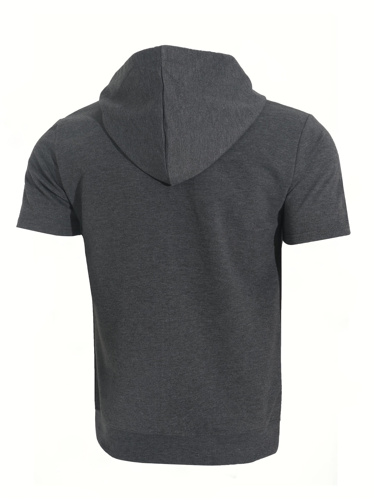Summer American Fitness Hooded Fashion Short-Sleeve T-Shirt for Men and Women, Suitable for Outdoor Training, Running, and Casual Wear with Zipper - Dark Gray
