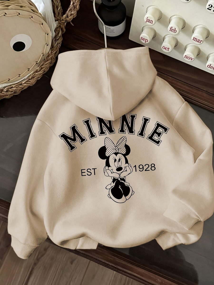 Graphic Print Hoodie Drawstring Casual Hooded Sweatshirt for Winter and Fall Women Is Clothing - Apricot 1